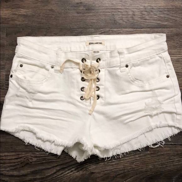 Billabong Pants - Billabong white denim shorts